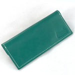 Load image into Gallery viewer, Leather case for stainless steel corkscrew, shown from back.

