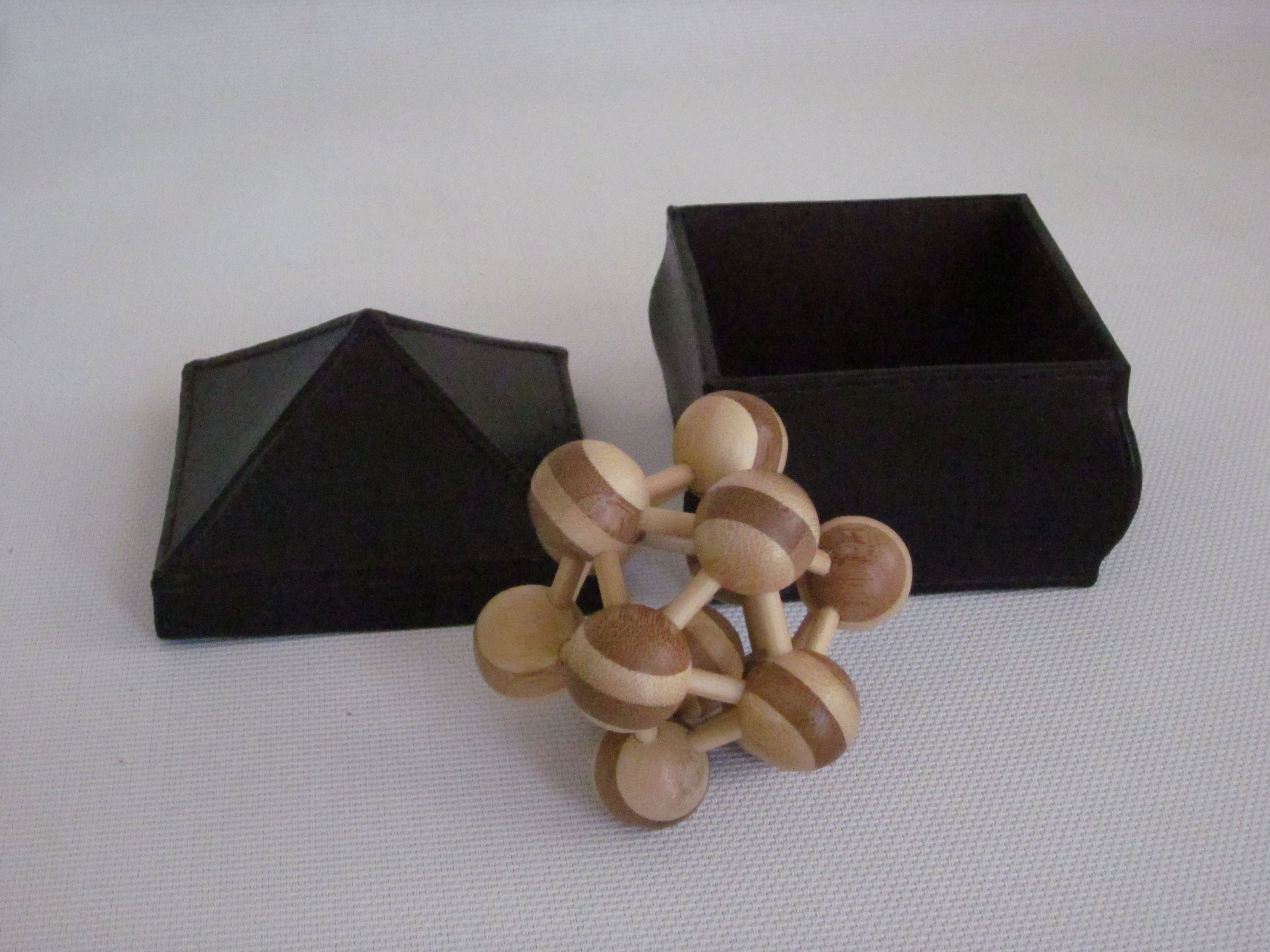 Small Square Box with Puzzle Brown