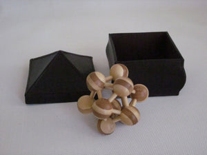 Small Square Box with Puzzle Brown
