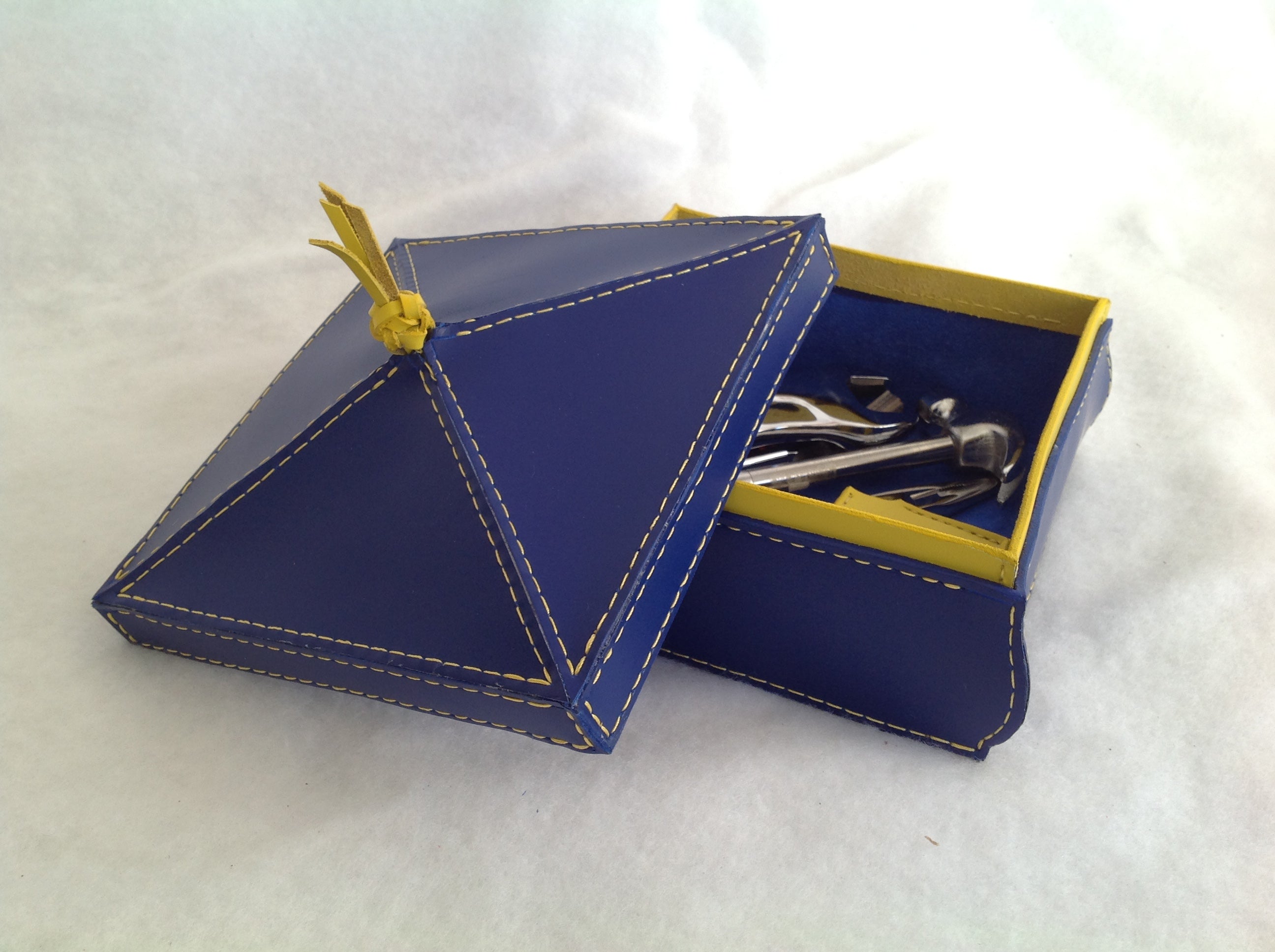 Tool Box in Blue Latigo Leather