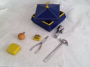 Tool Box in Blue Latigo Leather