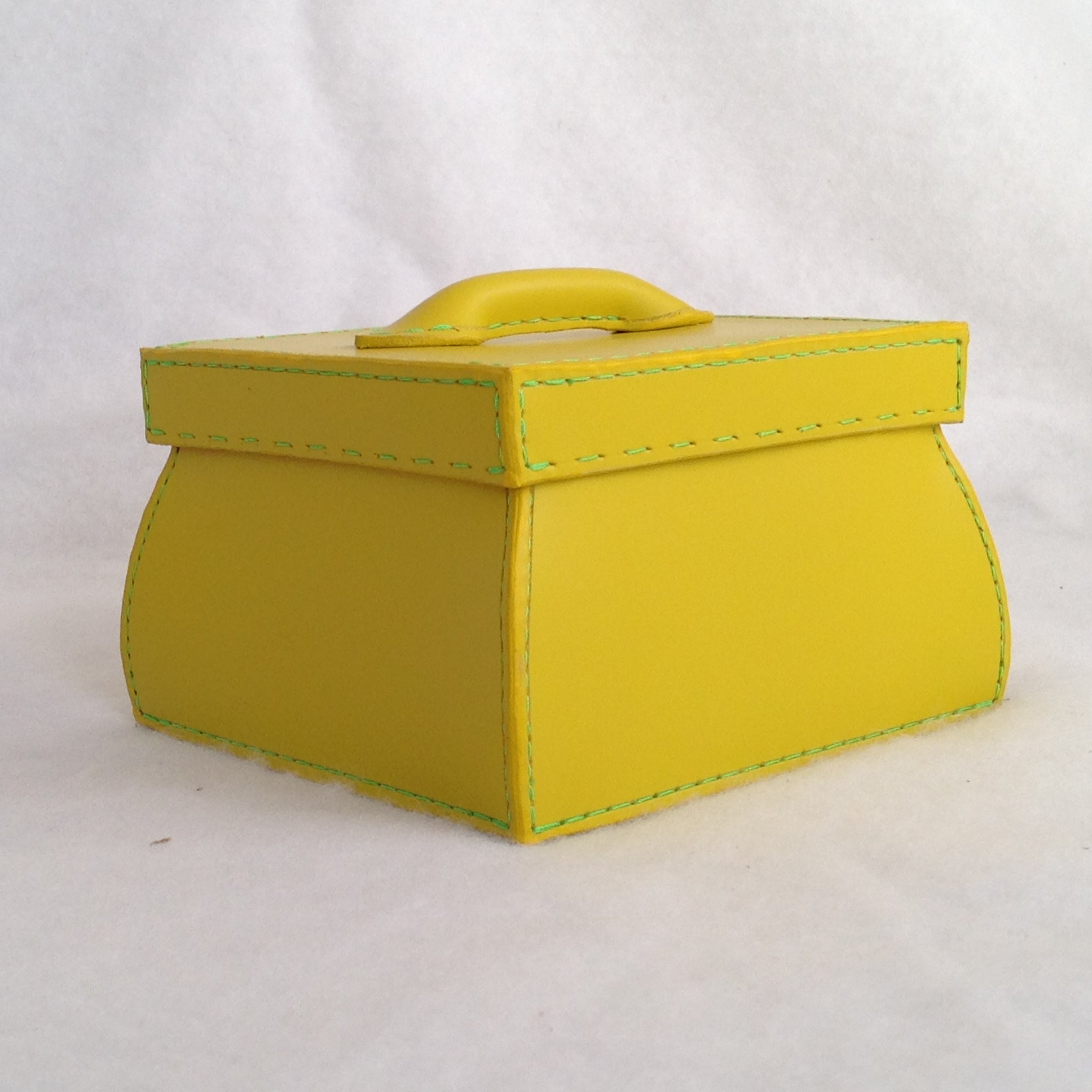 Square Yellow Box with Lid Medium