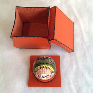 Giants Baseball in Leather Box