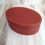 Load image into Gallery viewer, Medium Oval Box with Lid Tan
