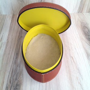 Medium Oval Box with Lid Tan