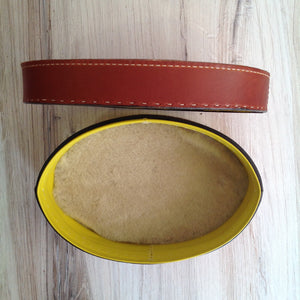 Medium Oval Box with Lid Tan