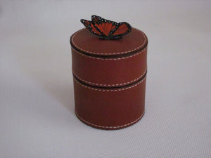 Small Cylinder Box with Puzzle Tan