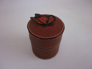 Small Cylinder Box with Puzzle Tan