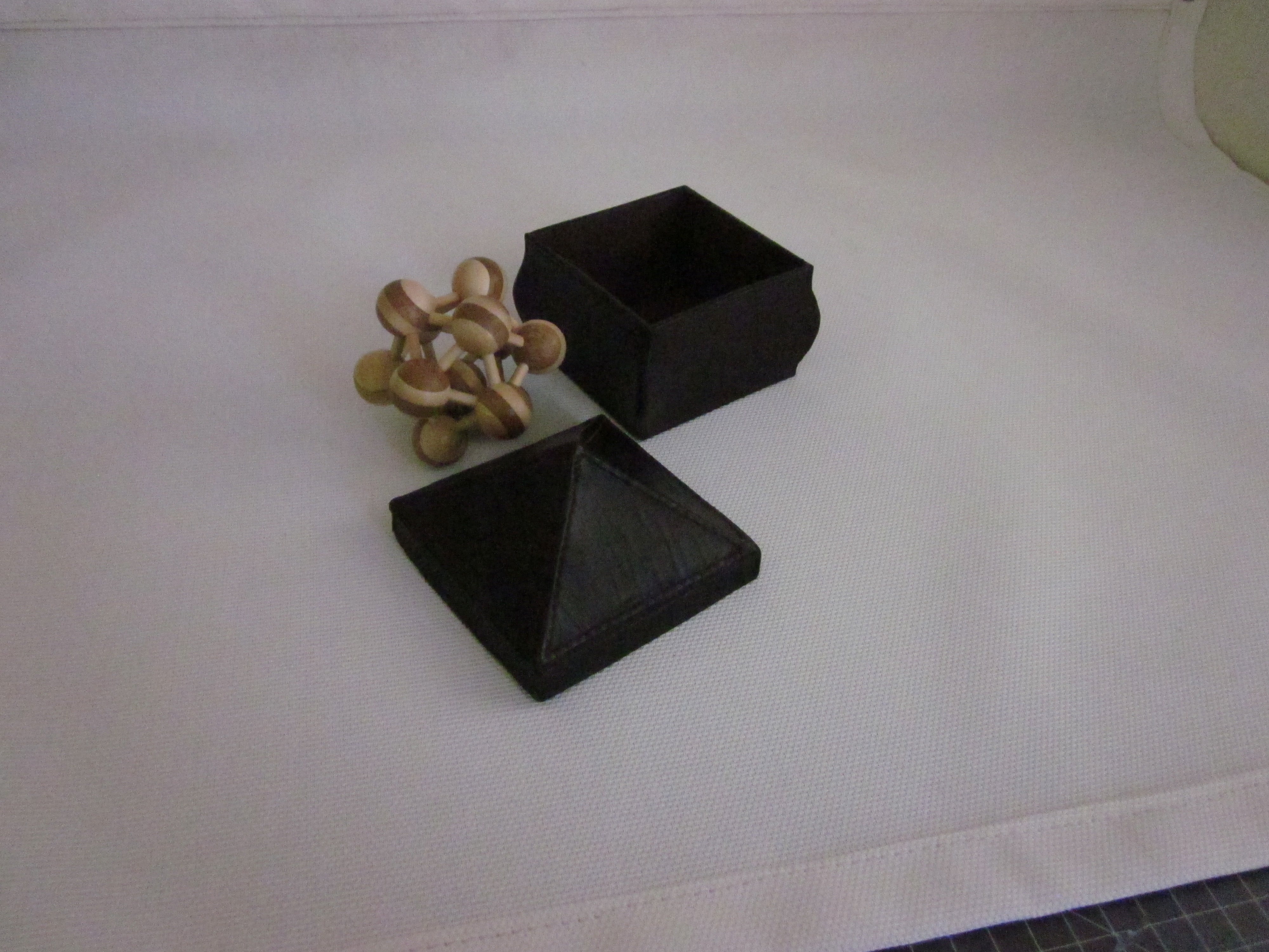 Small Square Box with Puzzle Brown